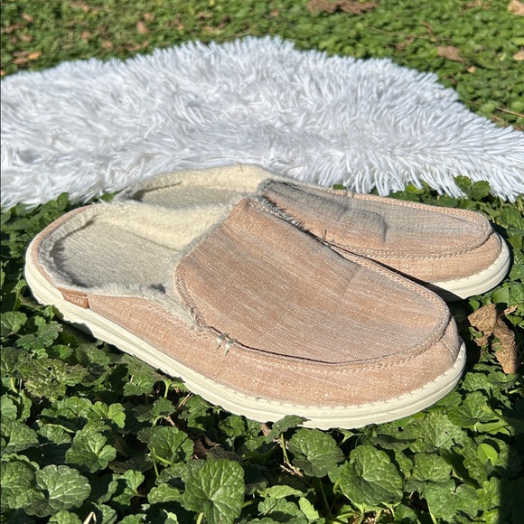 Hey Dude Lexi Slip On Mules Shoes Faux Fur 
Sparkling Pink Gold Women’s Size 8 - Picture 5 of 15